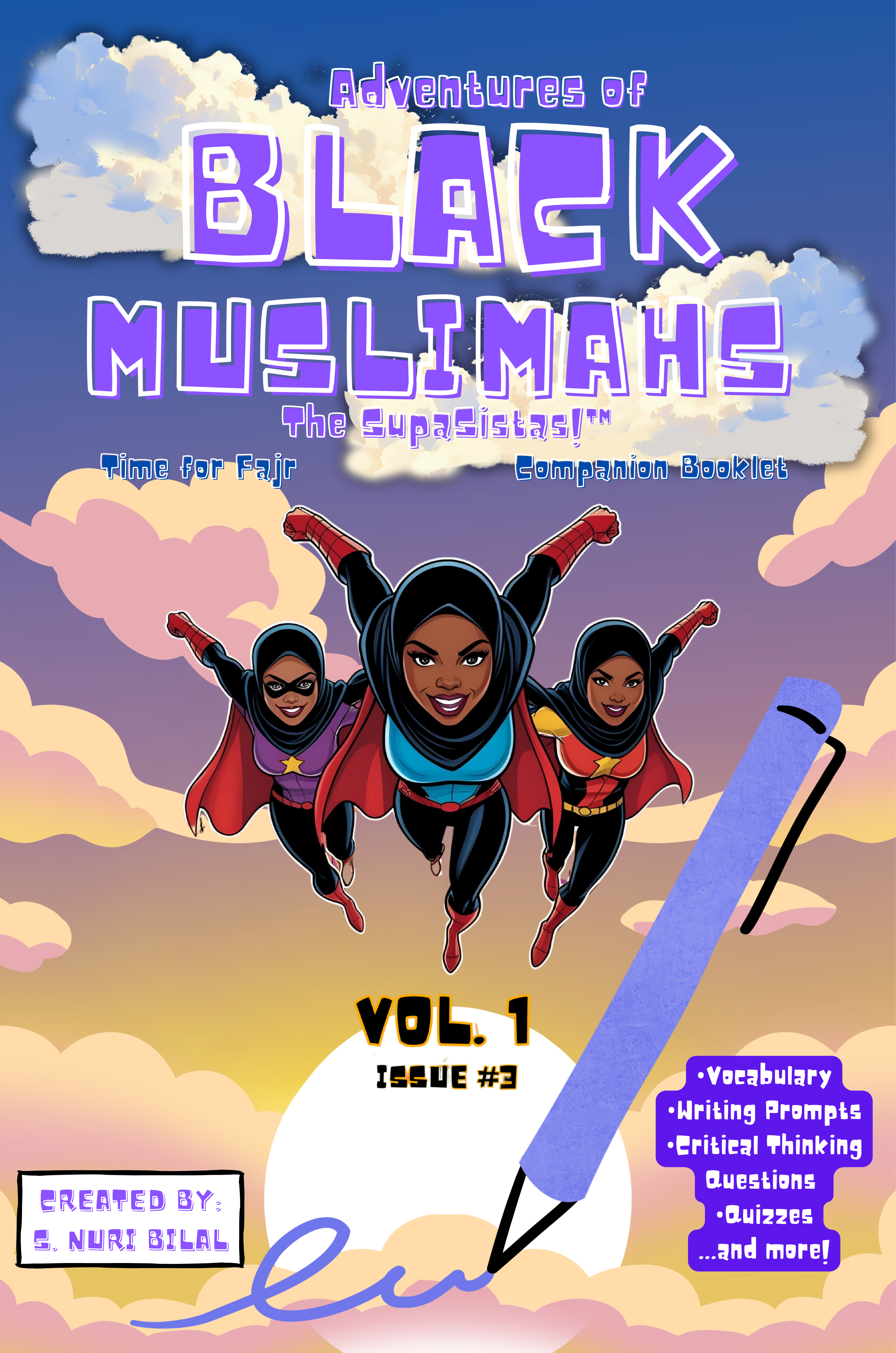 Adventures of Black Muslimahs Workbook 3 companion booklet cover, Time for Fajr