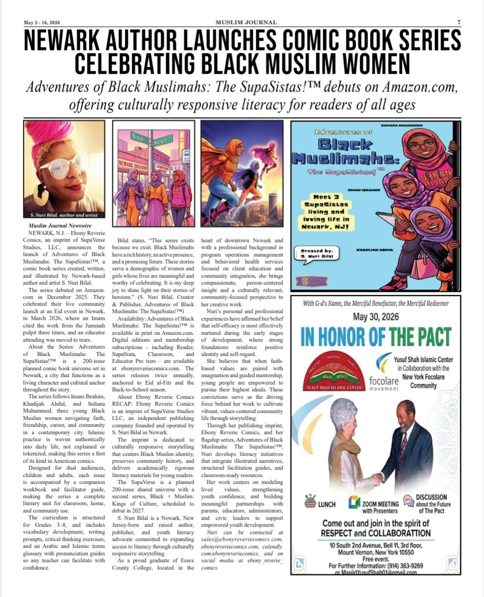 Muslim Journal feature: Newark Author Launches Comic Book Series Celebrating Black Muslim Women
